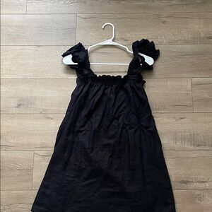 Reformation Black linen Dress with Ruffles size medium Sleeveless